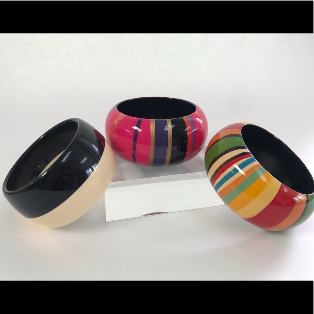 Trio chunky bangle bracelets